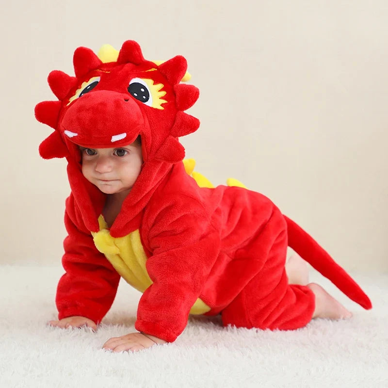 ZipRoar Red Dragon hooded baby costume