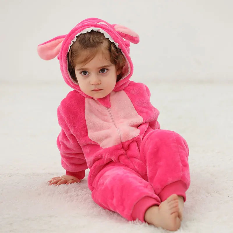 ZipRoar pink hooded baby costume