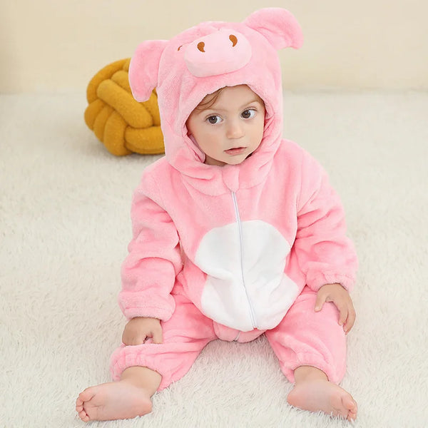 Pink Pig hooded animal costume